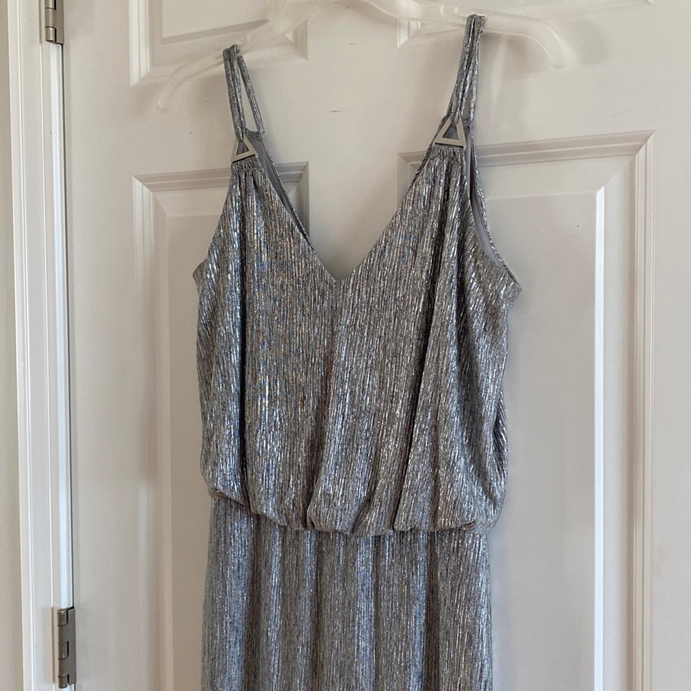 Calvin Klein Silver Floor Length Dress